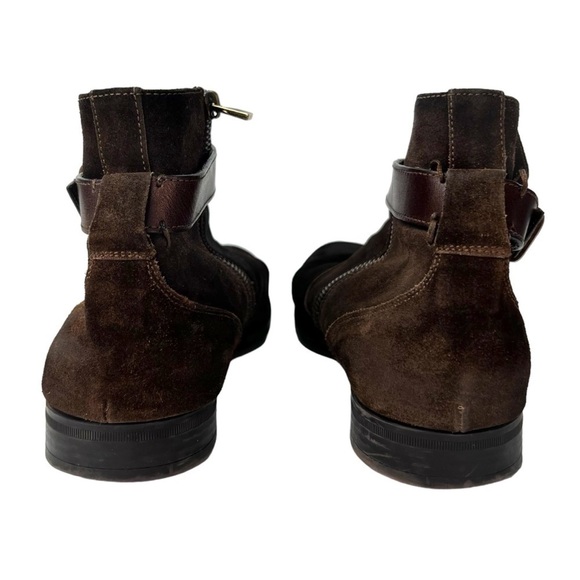 Jimmy Choo Bryant Patent and Suede Dgrad Chelsea Boots Soft Suede Boot Shoe - Picture 7 of 16